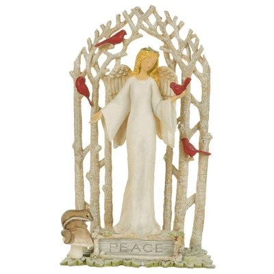 Peace be with You Christmas Angel Figurine with Cardinals