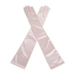 Light Pink Satin Long Glamorous Formal Gloves