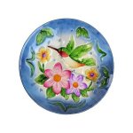 Bird Bath Hummingbird Glass Bowl & Metal Stand