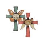 Cross Large Metal Wall Art with Wings