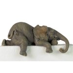 A Dozing Baby Shelf Sitter Elephant Figurine