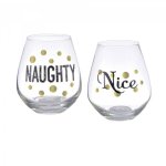 Naughty or Nice Christmas Stemless Wine Glass