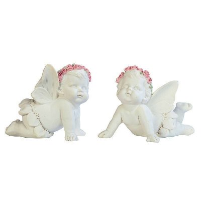 Cherub Figurines with Crowns Set of 2