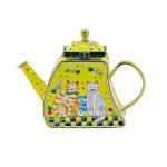 Cat Family Teapot Figurine Trinket Box by Kelvin Chen