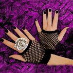 Fish Net Fingerless Gloves Short