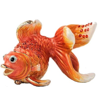Goldfish Figurine Trinket Box by Keren Kopal