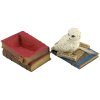 Snow Owl on Books Trinket Box Owl Figurine