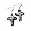 Cloisonne Cross Beaded Earrings