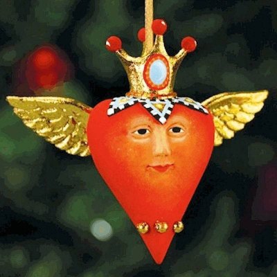 Queen of Hearts Ornament Mini Red by Patience Brewster