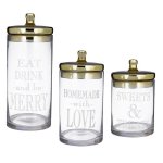 Christmas Cheer Glass Jars Set of 3