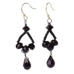 Onyx Triple Drop Chandelier Earrings by Robin Goodfellow