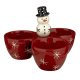 Snowman Christmas Sectioned Serving Bowl Dish