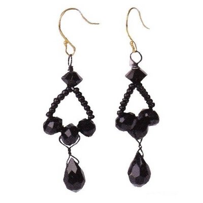 Onyx Triple Drop Chandelier Earrings by Robin Goodfellow