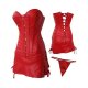 Radiant Woman Leather Corset Set Top & Skirt