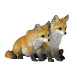 Babies Watching for Mother Fox Figurine