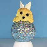 Labrador Dog Angel Figurine Light Up Glitter Globe