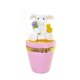 Easter Bunny Holding Tulip Porcelain Trinket Box