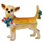 Chihuahua Christmas Dog Figurine Trinket Box by Keren Kopal
