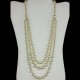 Elegant Triple Strand Pearl Beaded Necklace