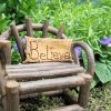 Bench Figurine Wood Fantail Fairy Garden Furniture