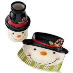 Happy Snowman Christmas Milk & Cookies Serving Set