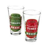 Beer Glasses for Christmas Set of 4 by Grasslands Road