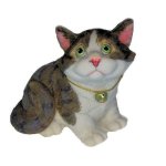 New Bell Grey Tabby Cat Figurine