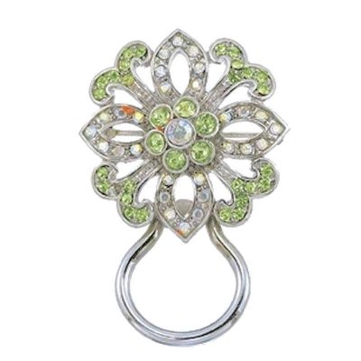 Crystal Snowflake Eye Glass Holder Brooch or Lapel Pin