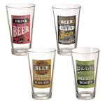 Funny Beer Glasses Set of 4 by Grasslands Road