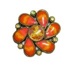 Coral Seventies Flower Brooch by I Love Bracelets