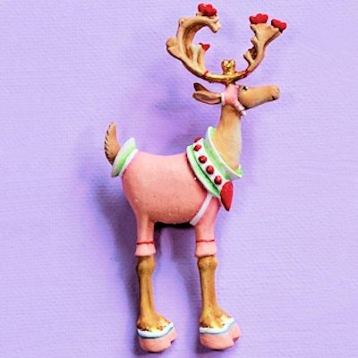 Dash Away Cupid Reindeer Lapel Pin by Patience Brewster
