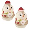 Full or Empty Christmas Owl Cookie Jar with Snowflake Sign