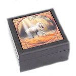 White Unicorn Jewelry Box by Anne Stokes