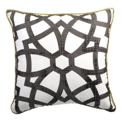 Gilded Silver with Filigree Designs Decorative Throw Pillow