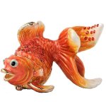 Goldfish Figurine Trinket Box by Keren Kopal