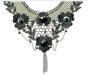 Black Lace Beaded Collar Choker Necklace