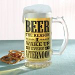 Beer the Reason I Wake Up Glass by Grasslands Road