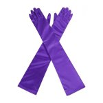 Purple Satin Long Glamorous Formal Gloves