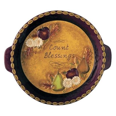 Count Blessings Bake Ware Ceramic Pie Plate