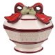 Red Plaid Bow Christmas Candy Dish with Lid