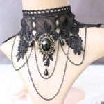 Black Lace and Charms Choker Necklace