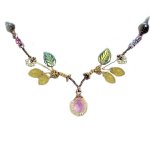 Crystal Rose Tendril Beaded Necklace