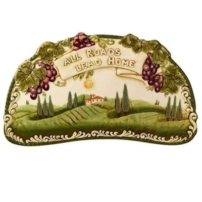 Italian Style Serving Platter & Metal Easel Stand