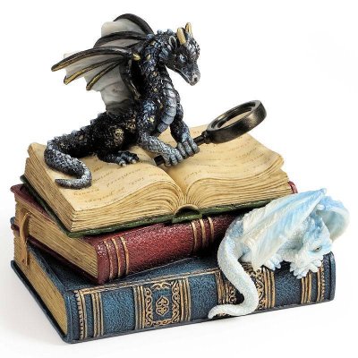 Miniature Scholars Dragon Figurine Trinket Box