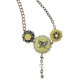 Butterfly and Flowers Pendant Necklace