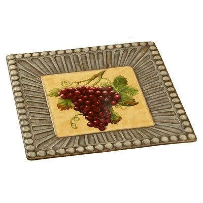 Grape Design Large Ceramic Wine Serving Platter