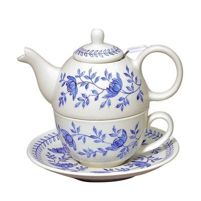 Blue Floral Tea for One Set from Andrea by Sadek