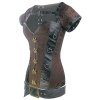 Dobby Steam Punk Steel Boned Corset Top Set Also Plus Size