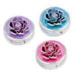 Enchanted Rose Round Metal Pillbox by Spring Street Design