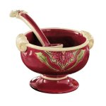 Poinsettia Design Christmas Serving Compote with Spoon